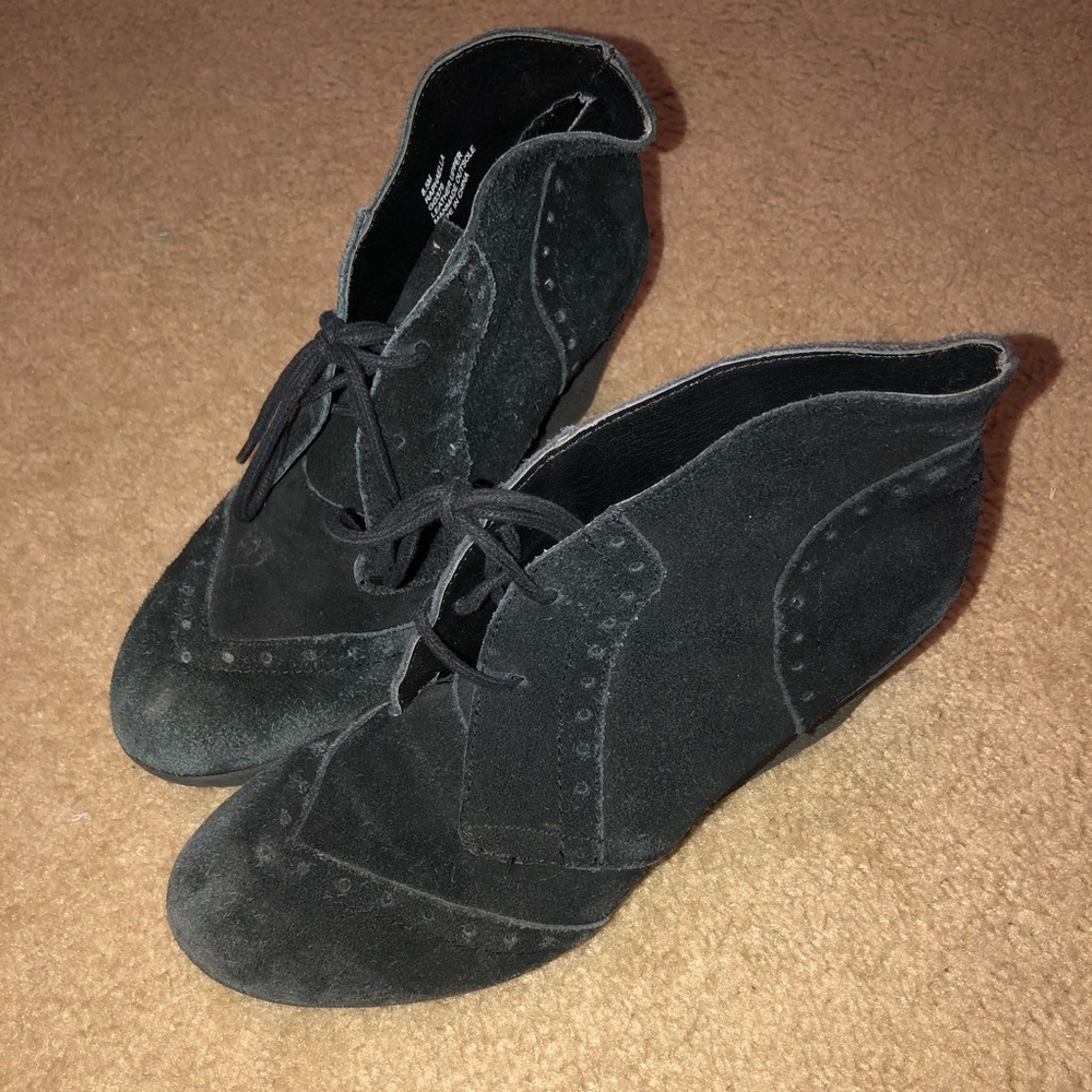 Black felt booties